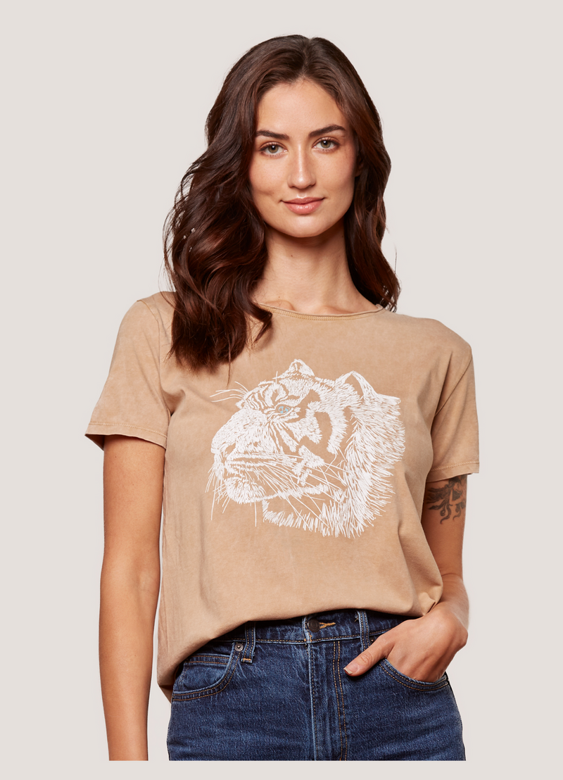 POLERA MUJER TIGRE BLANCO