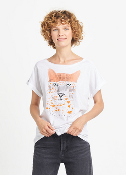 POLERA MUJER TIGRE CORAZONES